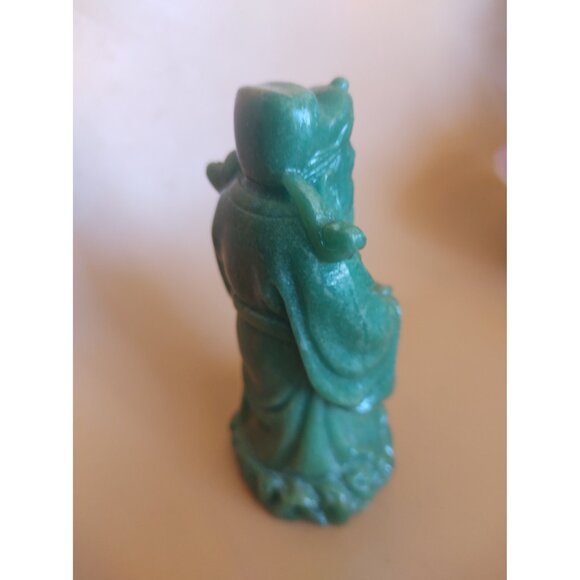 Green Chinese God Figurine Lu - Represents prosperity, success 4.5" - Picture 11 of 12